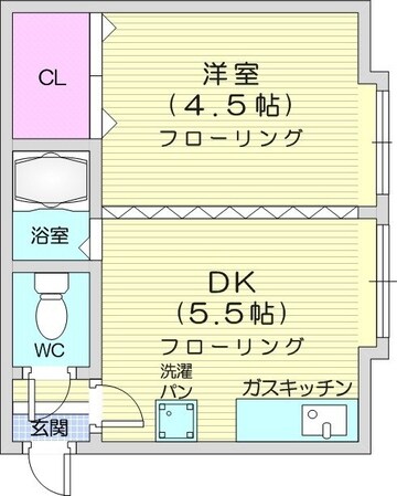 北３４条駅 徒歩4分 3階の物件間取画像